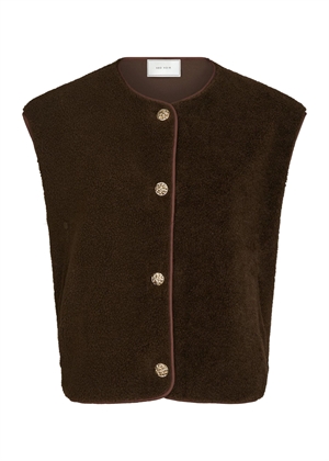 Mariko teddy vest Dark Brown Neo Noir 